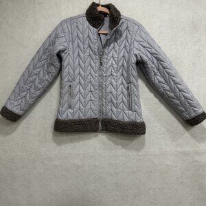 Patagonia Jacket Womens Medium Sherpa Lined Quilted Full Zip Made USA Vintage St